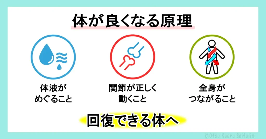 体が良くなる原理の図解｜体液・関節・全身の連動