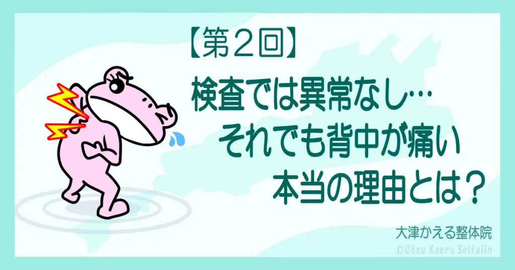 検査では異常なしなのに背中が痛む理由を解説した大津かえる整体院のブログアイキャッチ画像